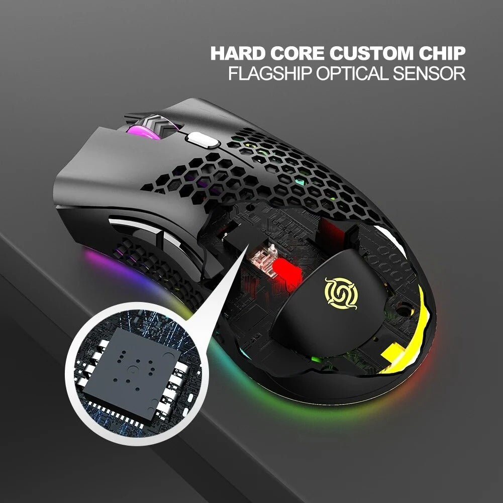 Ratón de Juego Inalámbrico Recargable BM600 con Iluminación RGB para PC