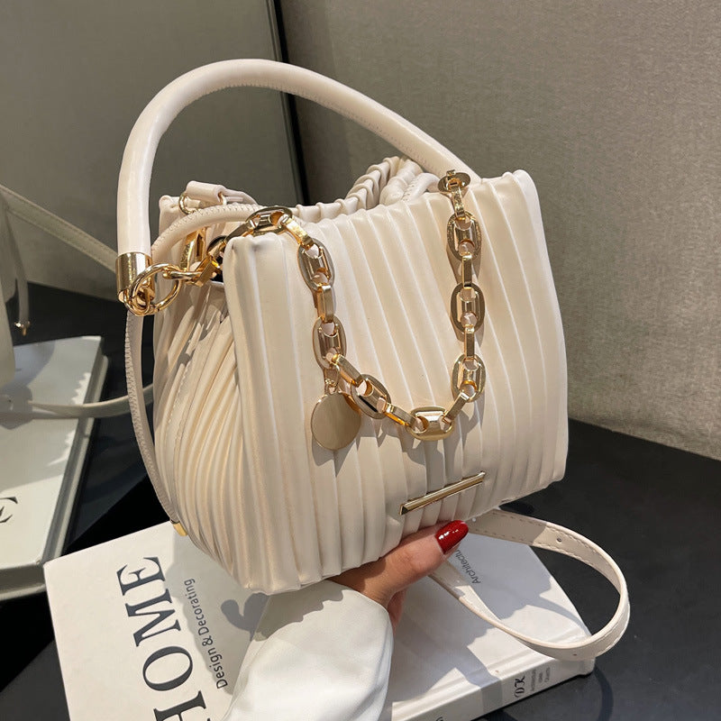 Bolso Bandolera de Cadena Plisada y Moda para Mujer