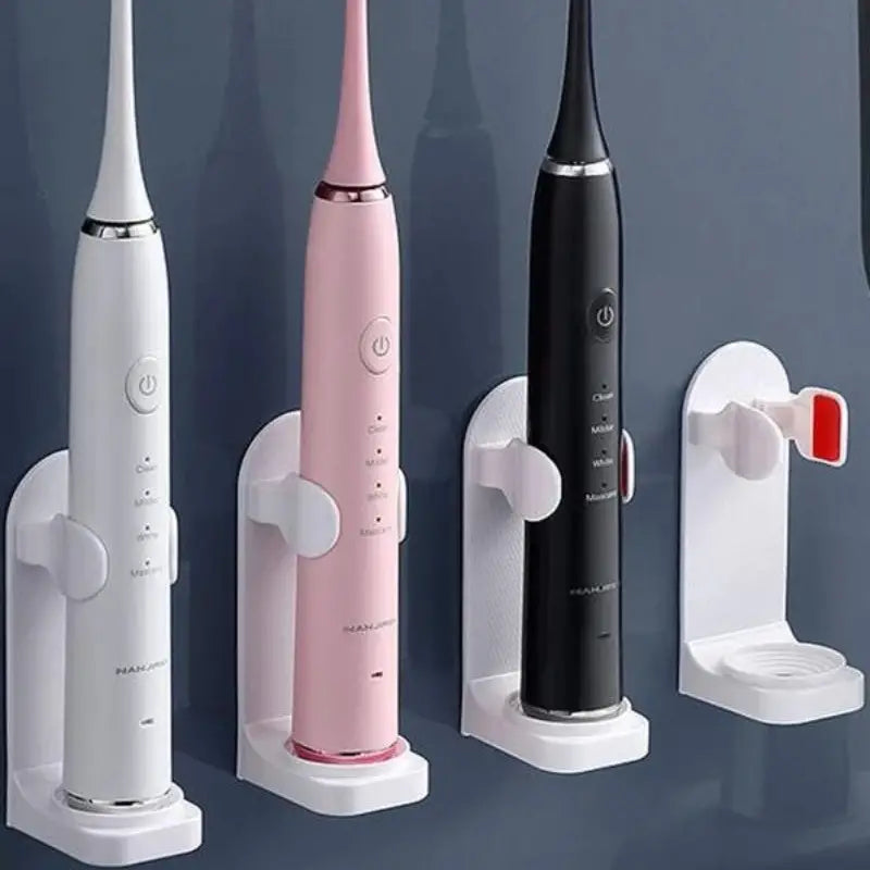 Soporte Eléctrico Ajustable para Cepillos de Dientes Montado en la Pared