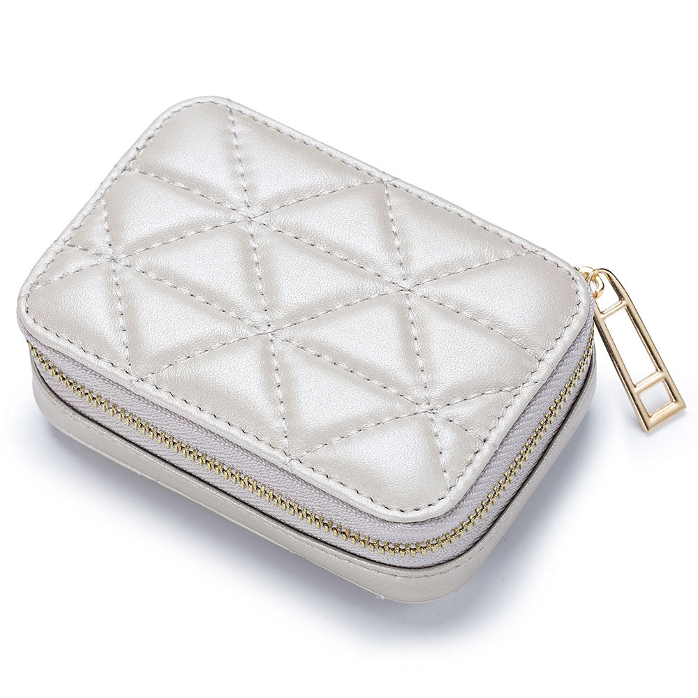Bolso Elegante de Cuero para Auriculares con Mini Monedero Cosmético