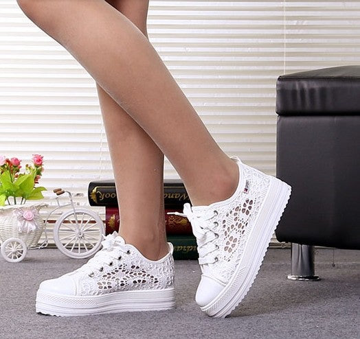 Zapatos Casuales de Lona Elevados con Malla Transpirable