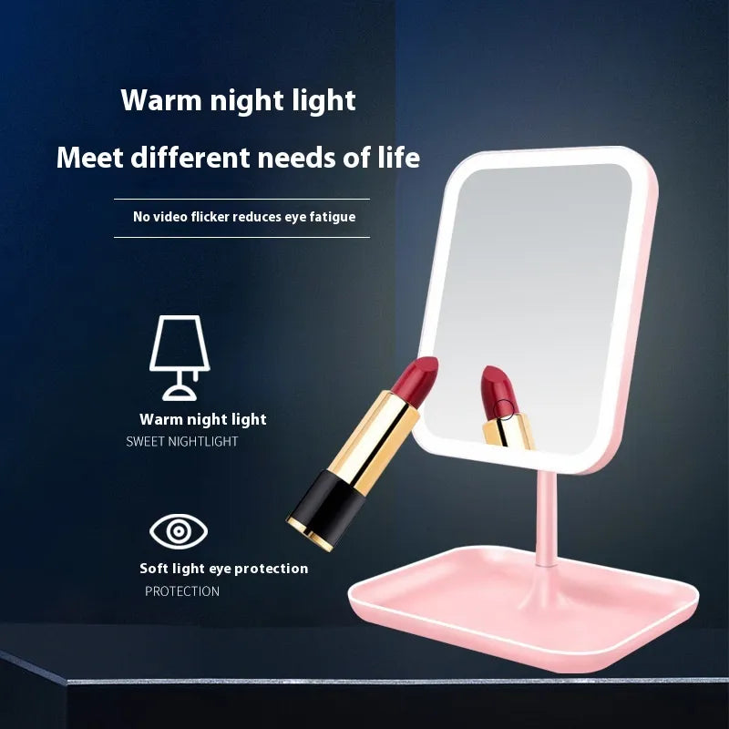 Espejo de Maquillaje LED Portátil Inteligente con Luz