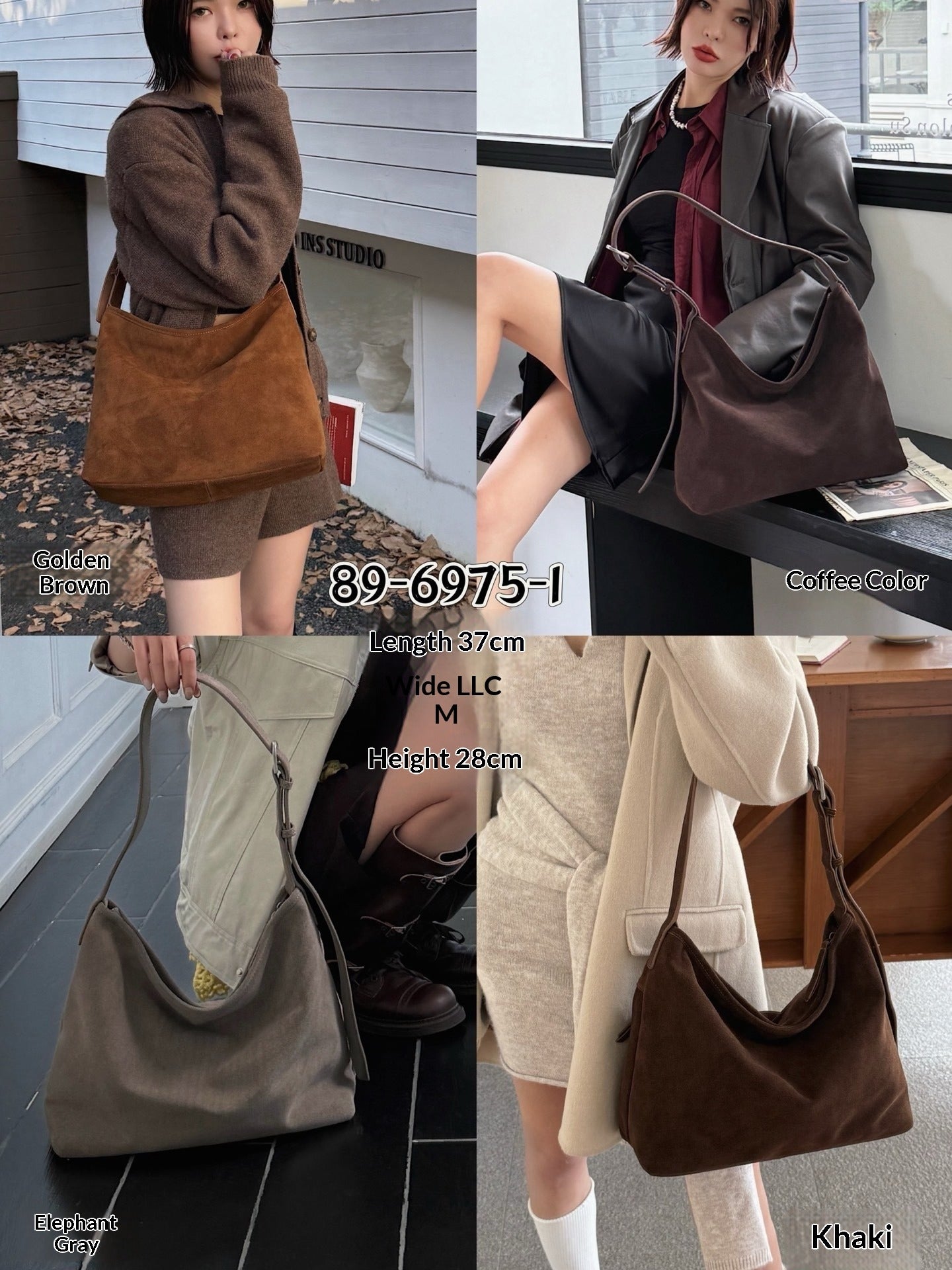 Bolso Cubo de Ante Mate de Moda
