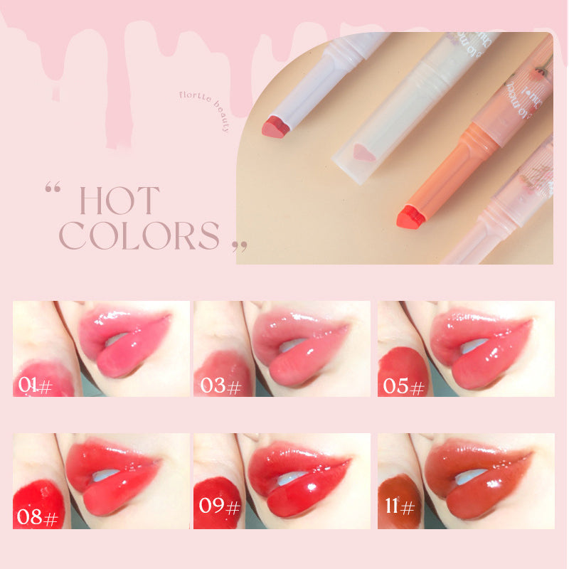 FLORTTE Lápiz Labial Love Stick de la Serie First Kiss con Espejo