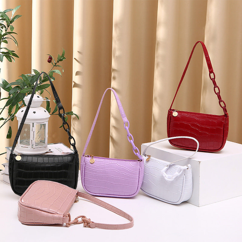 Bolso de Hombro para Mujer Diseño de Cocodrilo con Cadena