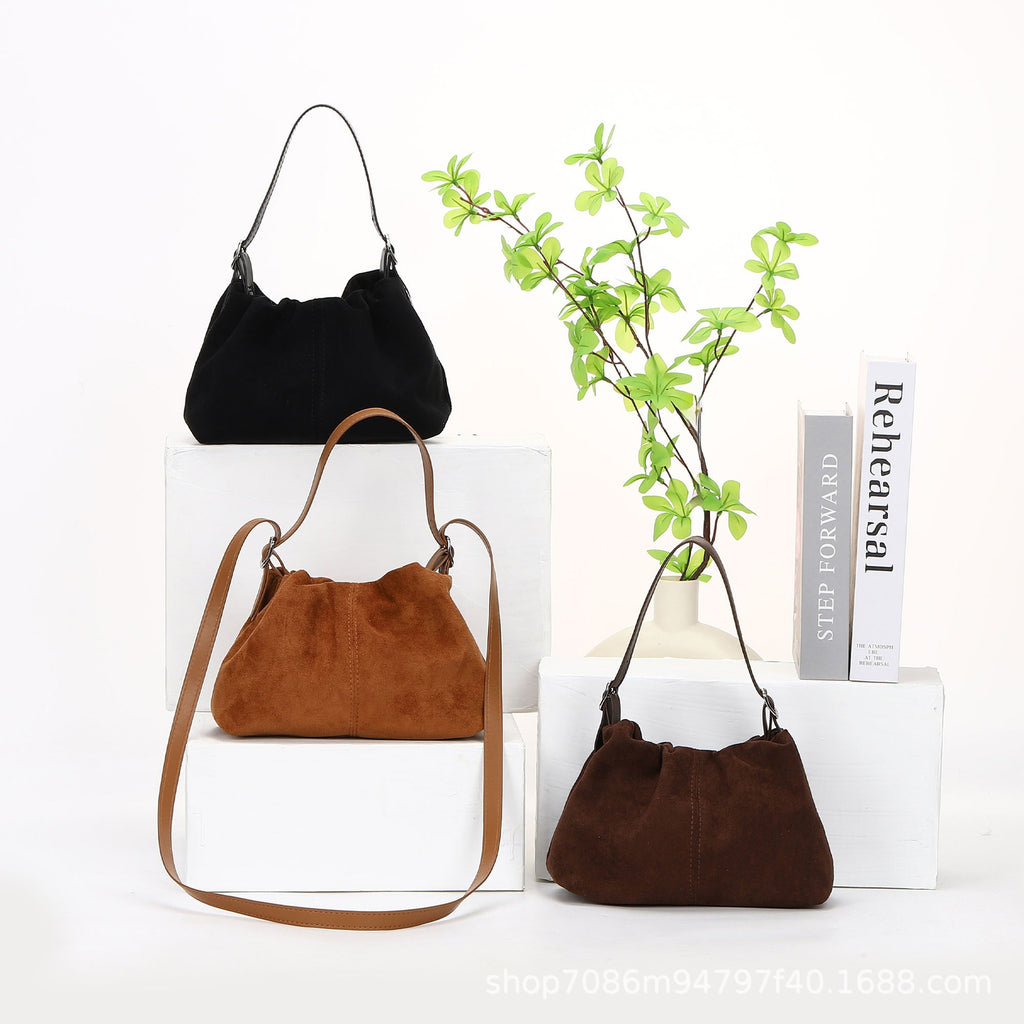 Bolso Bandolera de Aspecto Ante para Mujer