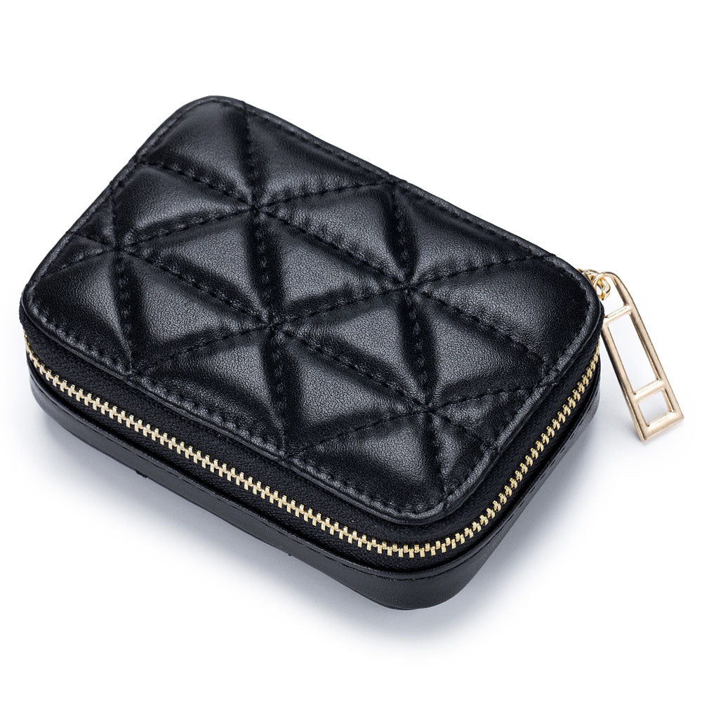 Bolso Elegante de Cuero para Auriculares con Mini Monedero Cosmético