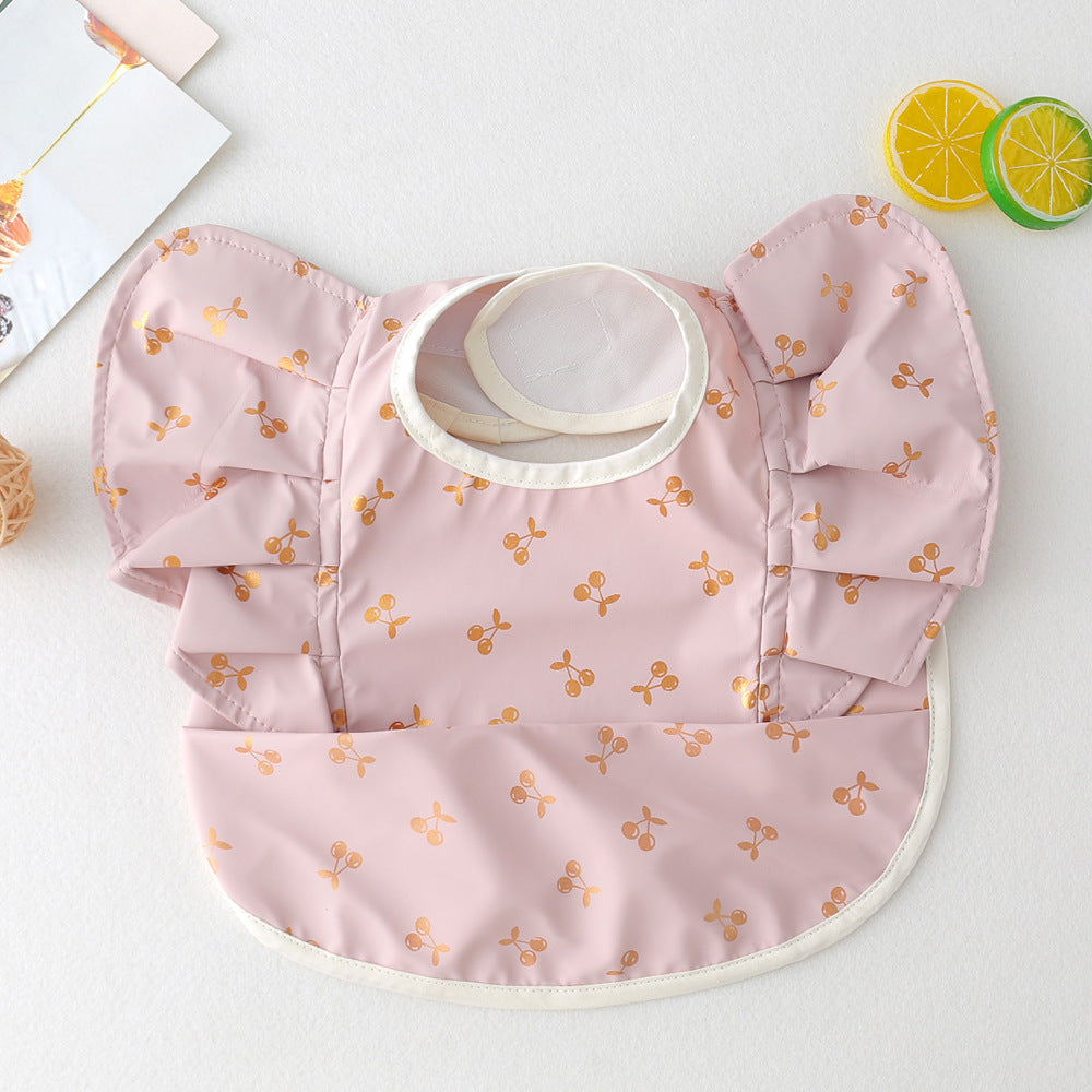 Babero Impermeable con Bolsillo para Comida de Bebé con Diseño de Alas de Ángel