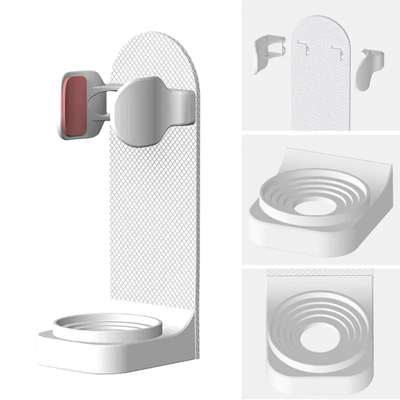 Soporte Eléctrico Ajustable para Cepillos de Dientes Montado en la Pared