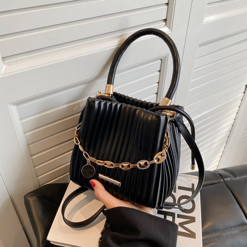 Bolso Bandolera de Cadena Plisada y Moda para Mujer