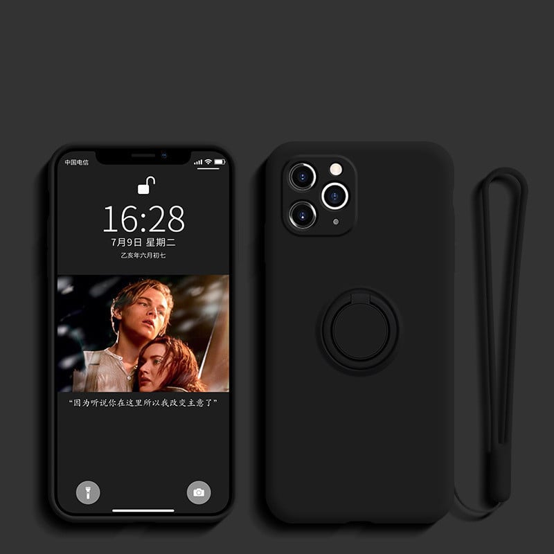 Funda de Silicona Líquida con Soporte Anular - Diseño Compatible