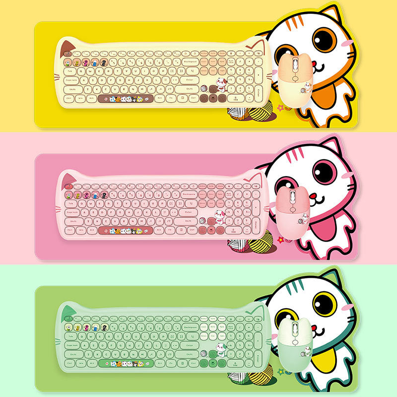 Set de Teclado y Ratón Inalámbrico para Chicas (Estilo Punk)