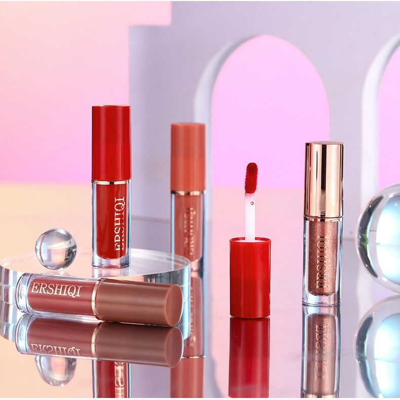 Caja de Regalo de 12 Piezas de Lápiz Labial Mate Aterciopelado y Hidratante