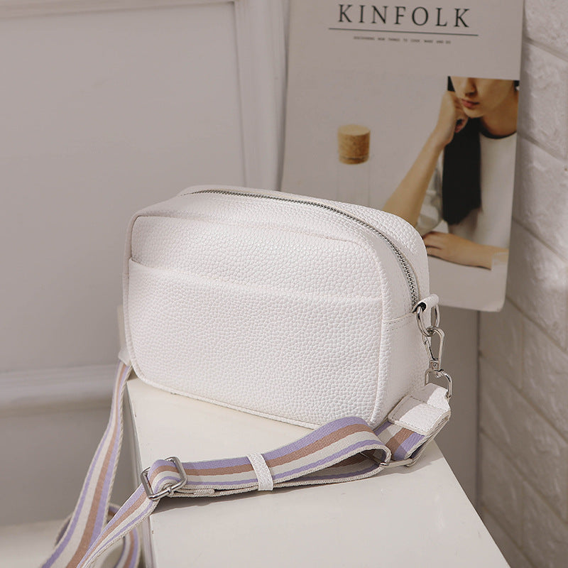 Bolso Bandolera de Color Sólido para Mujeres con Correa Ancha