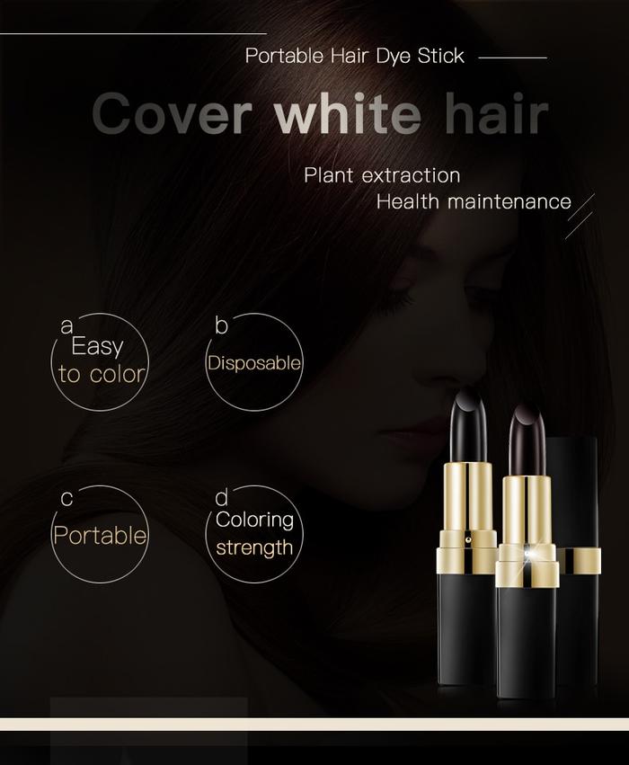 Lai Mei Stick para Teñir el Cabello 3.8g para Cobertura Rápida de Canas