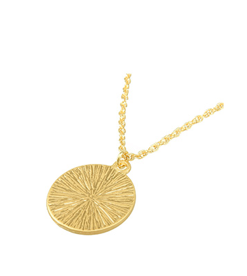 Collar Hip Hop Mystic Ocean - Colgante de Moneda Retro Dorada