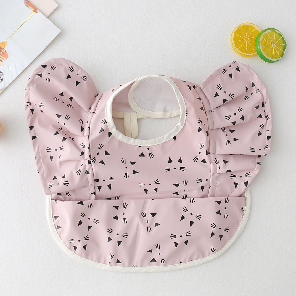 Babero Impermeable con Bolsillo para Comida de Bebé con Diseño de Alas de Ángel