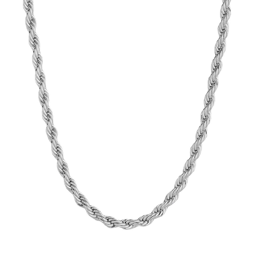 Collar de Cadena de Torsión en Acero Inoxidable Chapado en Oro de 18K