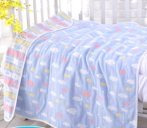 Manta Toalla de Baño para Bebé de Algodón Puro 6 Capas, 110cm