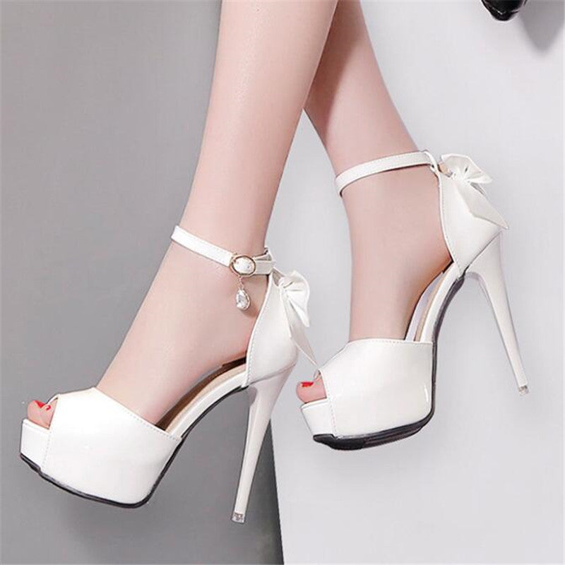 Tacones Stiletto de 12CM con Lazo y Diseño de Punta Abierta