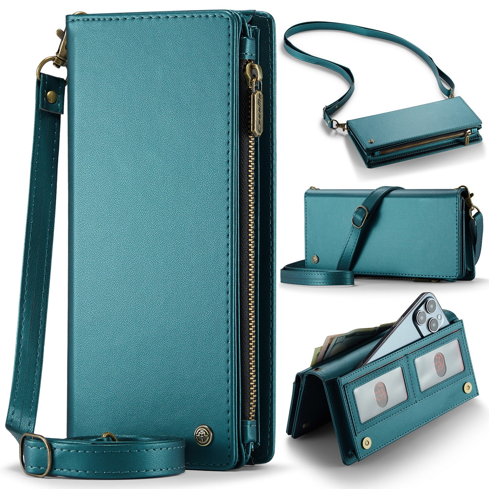 Cartera Universal de Cuero Multifuncional Para Teléfono