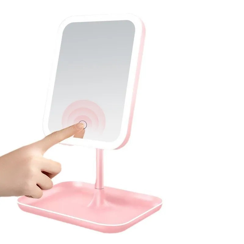 Espejo de Maquillaje LED Portátil Inteligente con Luz