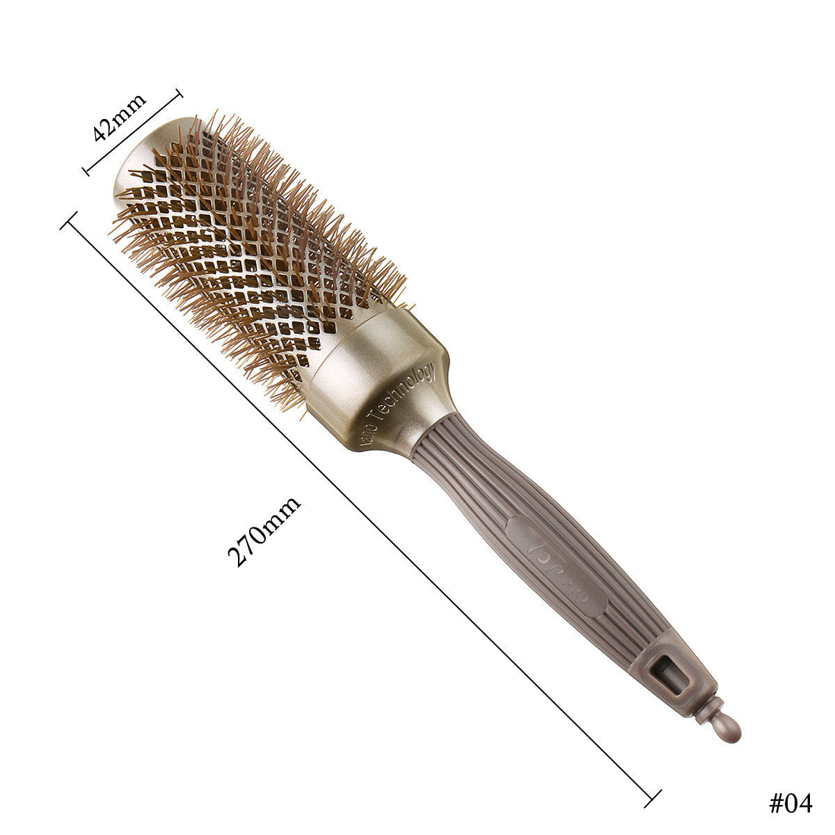 Cepillo Redondo de Cerámica para el Cabello con Tubo de Aluminio