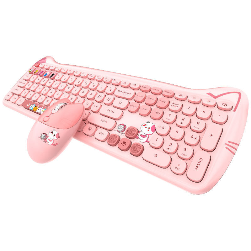 Set de Teclado y Ratón Inalámbrico para Chicas (Estilo Punk)