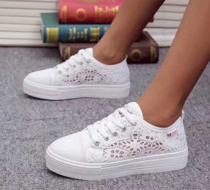 Zapatos Casuales de Lona Elevados con Malla Transpirable