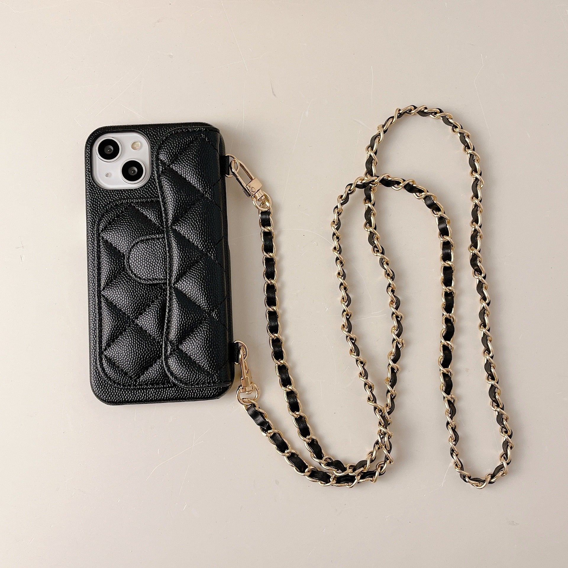 Funda para Teléfono con Cuerda Cruzada y Portatarjetas
