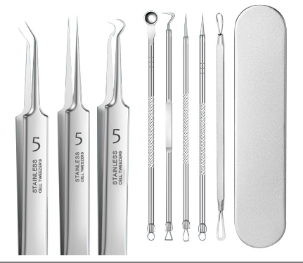 Set de Herramientas de Extracción de Granos de Precisión para Cuidado de la Piel