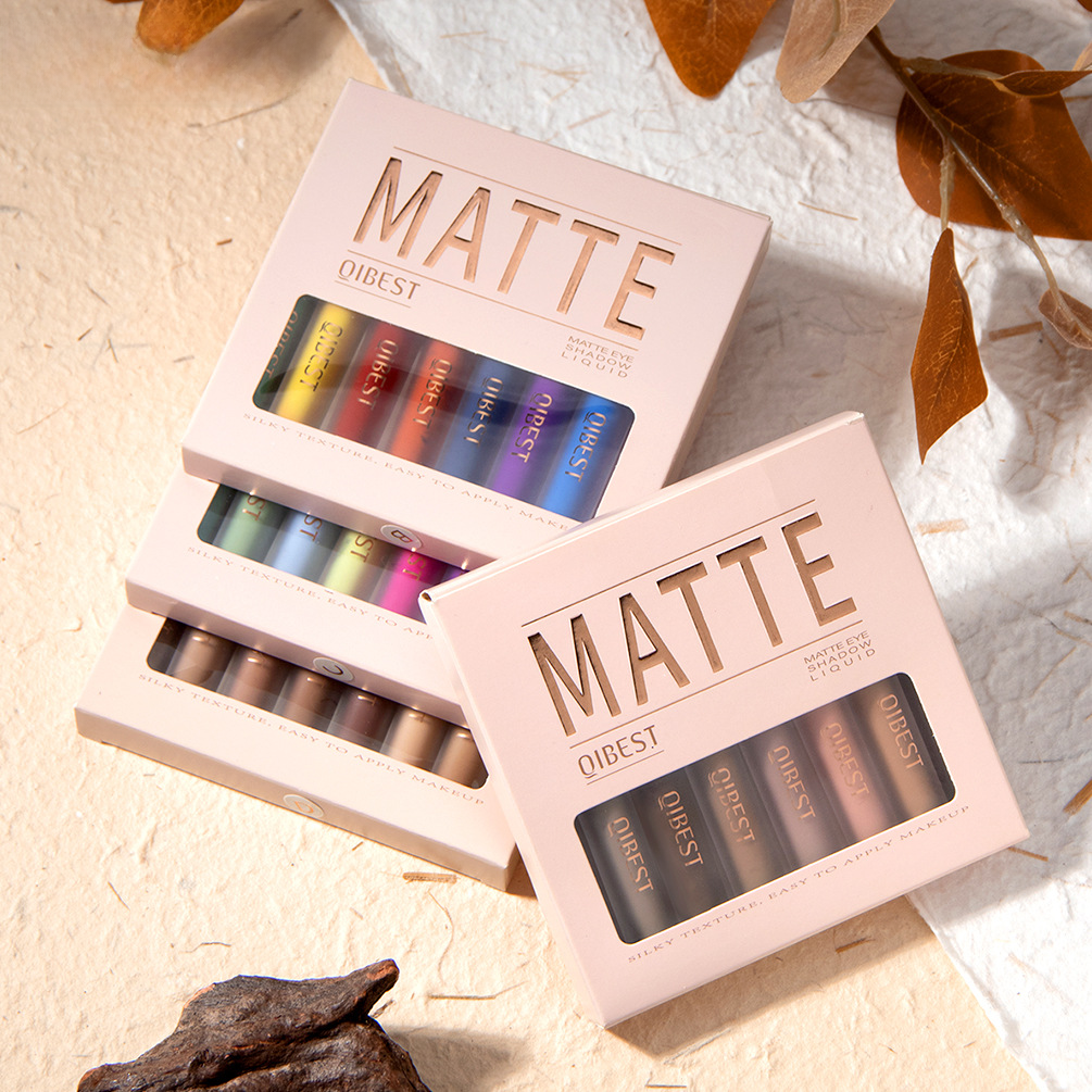 QIBEST Set de Sombra de Ojos y Colorete Mate en Líquido