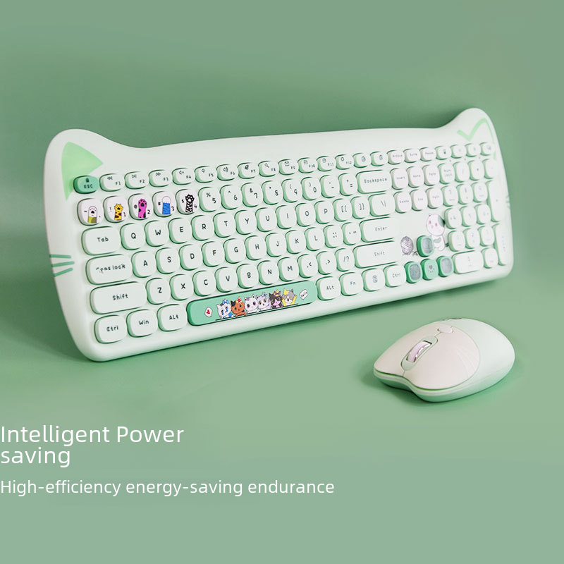 Set de Teclado y Ratón Inalámbrico para Chicas (Estilo Punk)