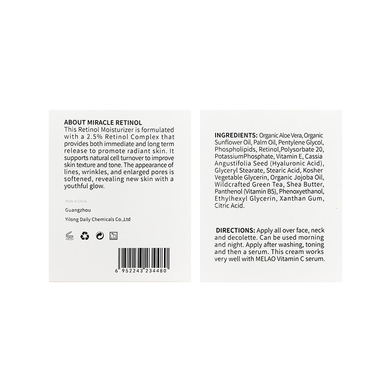 Crema Hidratante de Retinol Melao 50g con Vitamina A
