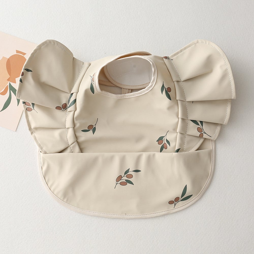 Babero Impermeable con Bolsillo para Comida de Bebé con Diseño de Alas de Ángel