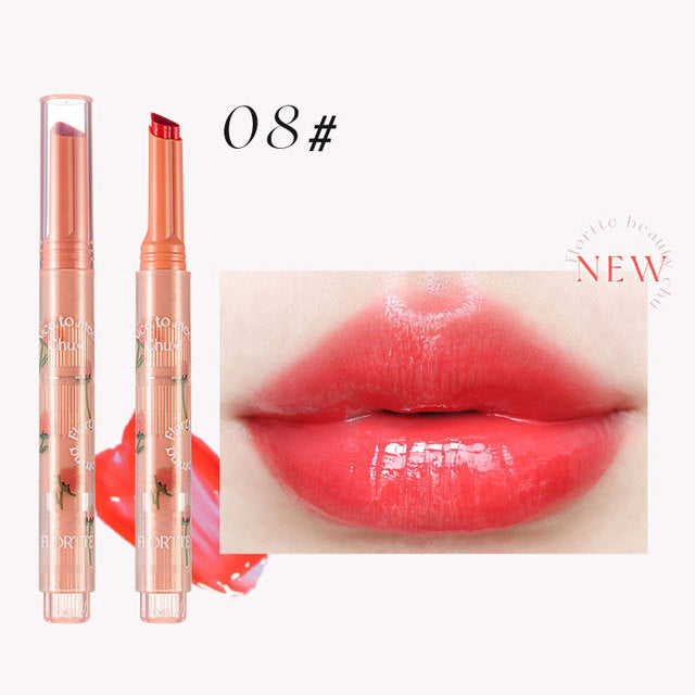 FLORTTE Lápiz Labial Love Stick de la Serie First Kiss con Espejo