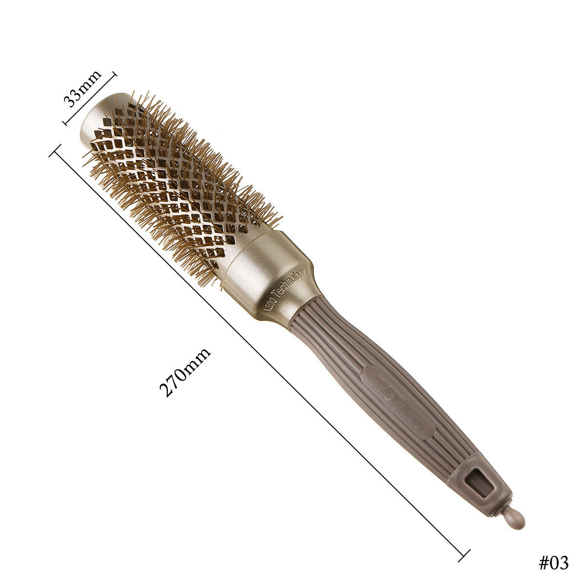 Cepillo Redondo de Cerámica para el Cabello con Tubo de Aluminio