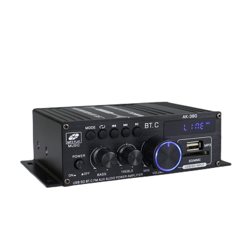 Amplificador de Potencia AK380 Bluetooth para Auto y Hogar de 12V