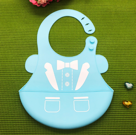 Baberos de Silicona Impermeables y Ajustables con Dibujos Animados para Niños