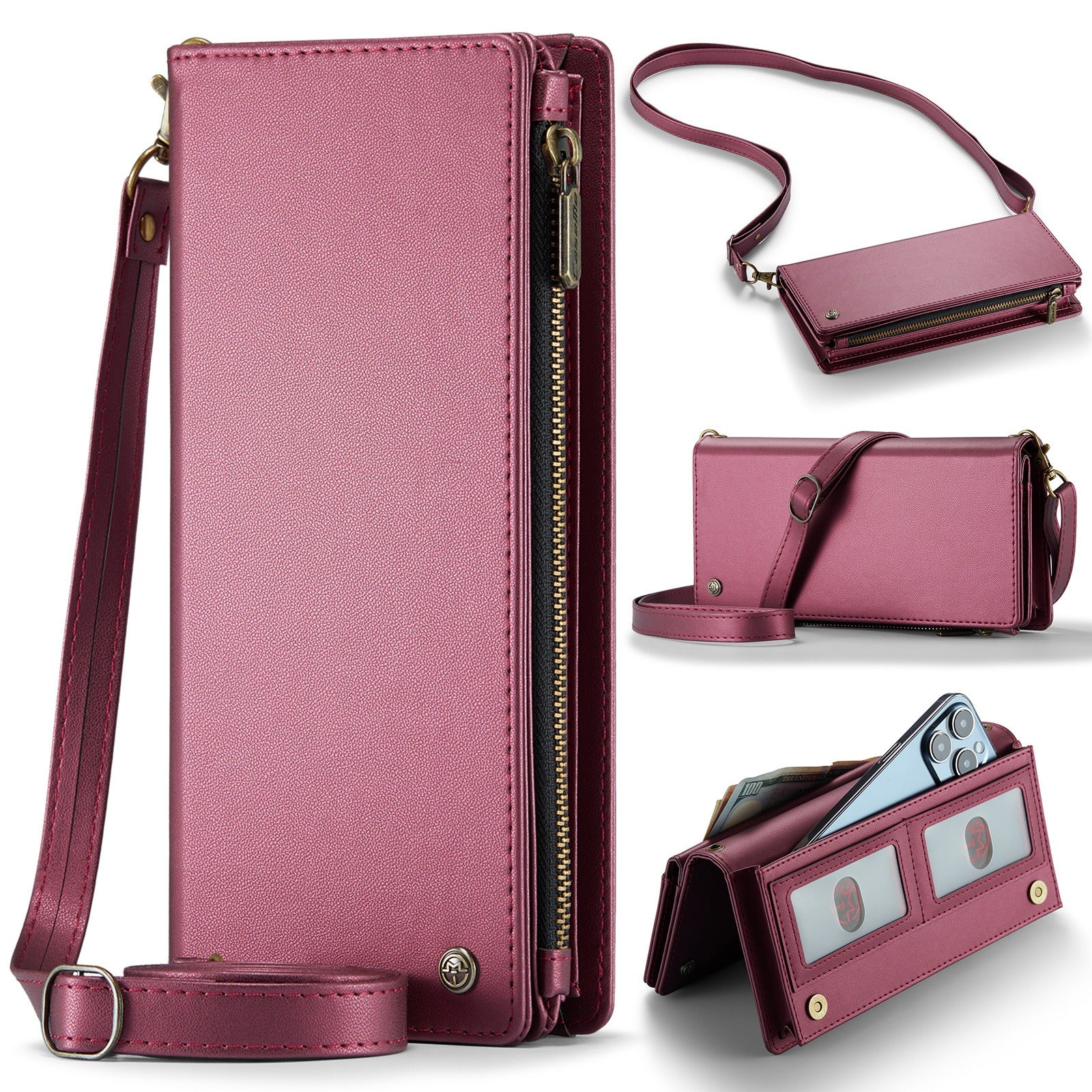 Cartera Universal de Cuero Multifuncional Para Teléfono