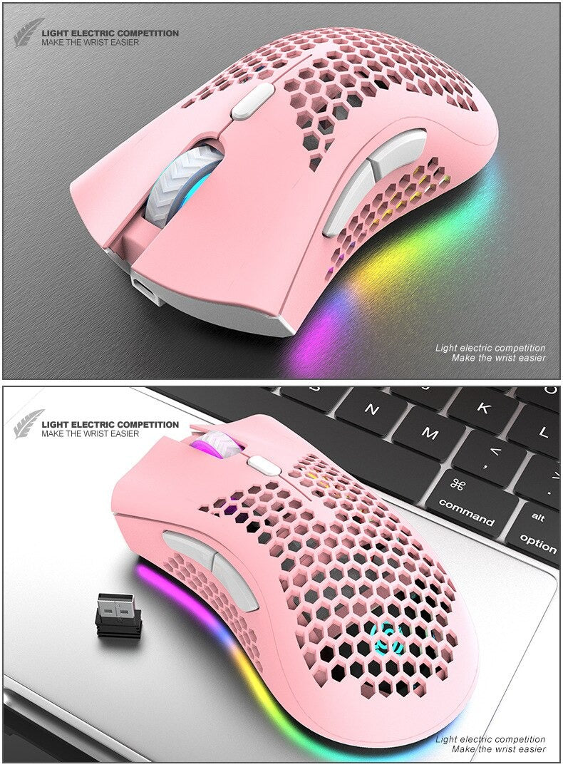 Ratón de Juego Inalámbrico Recargable BM600 con Iluminación RGB para PC
