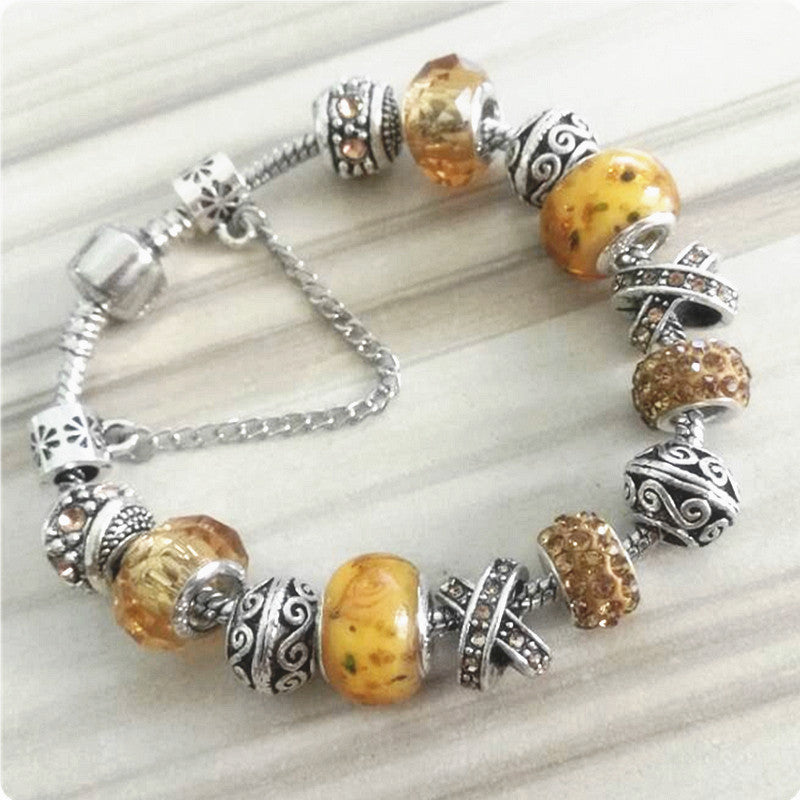 Pulsera de Cuentas de Vidrio DIY - Joyería de Moda Creativa