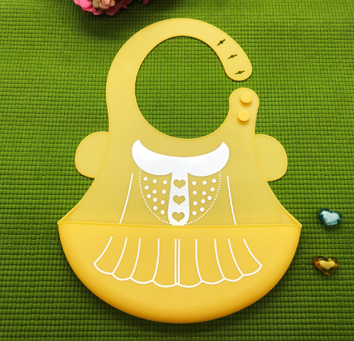 Baberos de Silicona Impermeables y Ajustables con Dibujos Animados para Niños