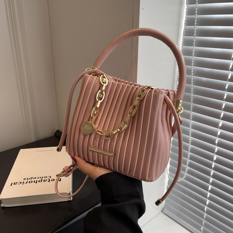Bolso Bandolera de Cadena Plisada y Moda para Mujer