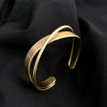Pulsera Simple de Cruz Ondulada para Moda Femenina