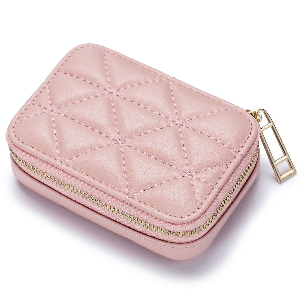 Bolso Elegante de Cuero para Auriculares con Mini Monedero Cosmético