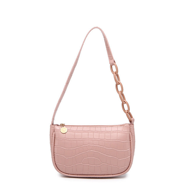 Bolso de Hombro para Mujer Diseño de Cocodrilo con Cadena