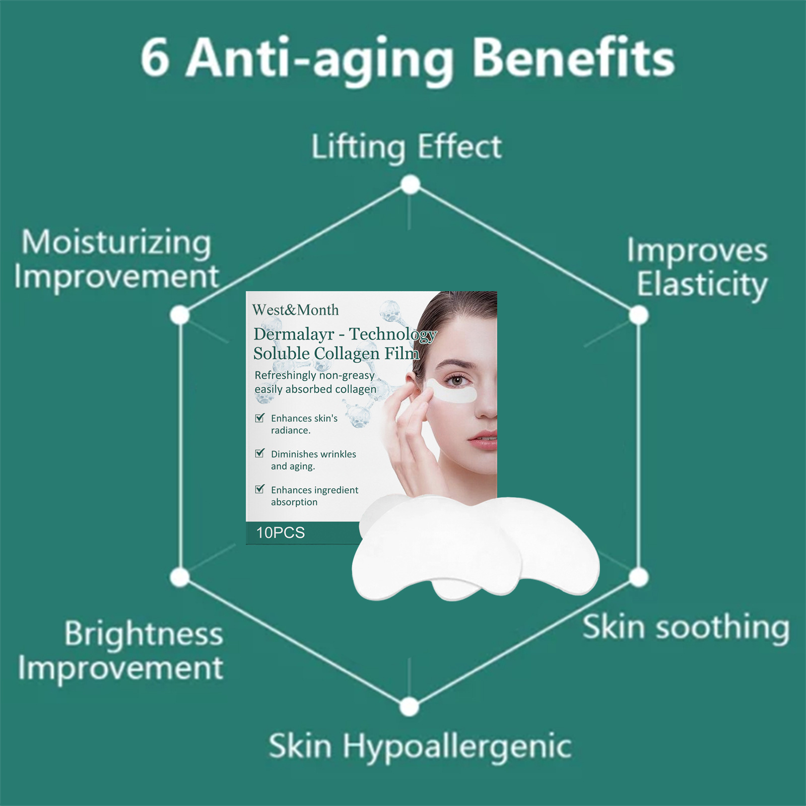 Mascarilla Ocular Soluble de Colágeno – Reafirmante e Hidratante