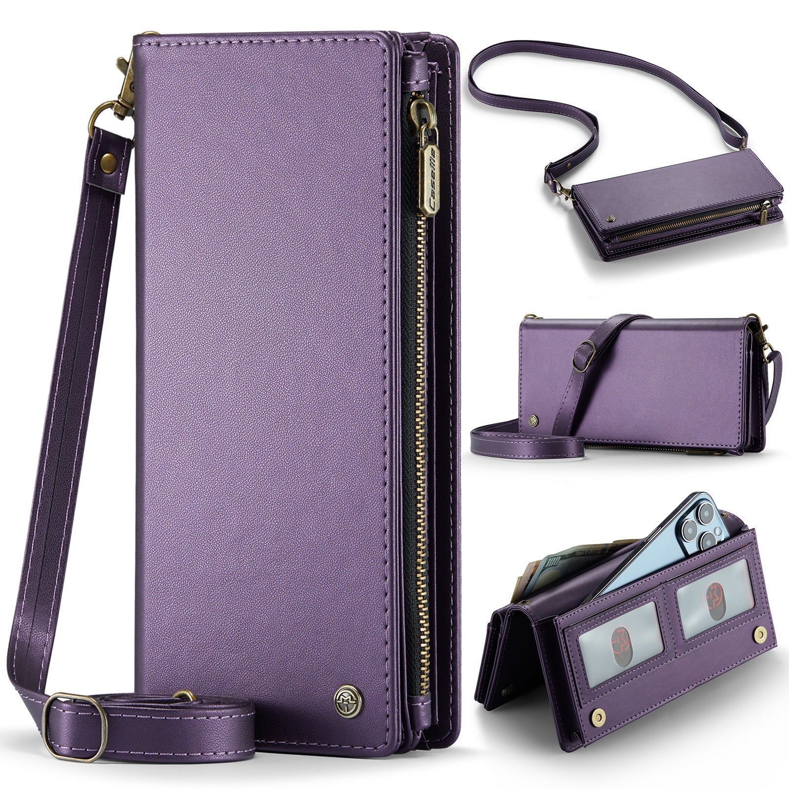 Cartera Universal de Cuero Multifuncional Para Teléfono