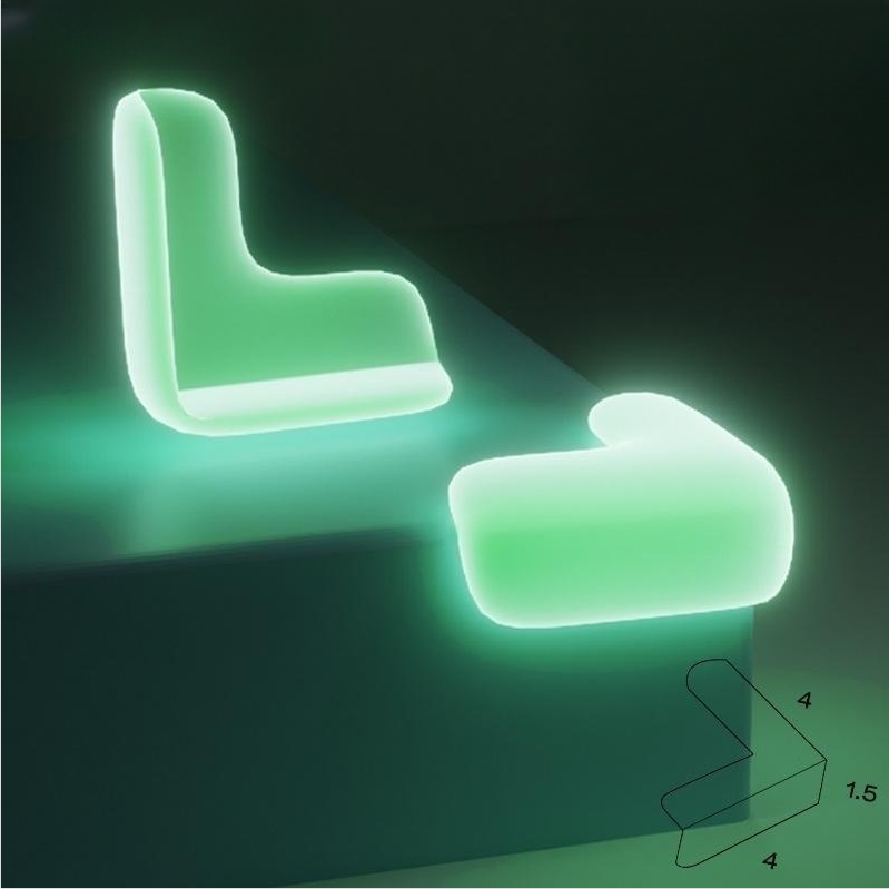 Protectores de Esquina Luminiscentes Transparentes para Niños